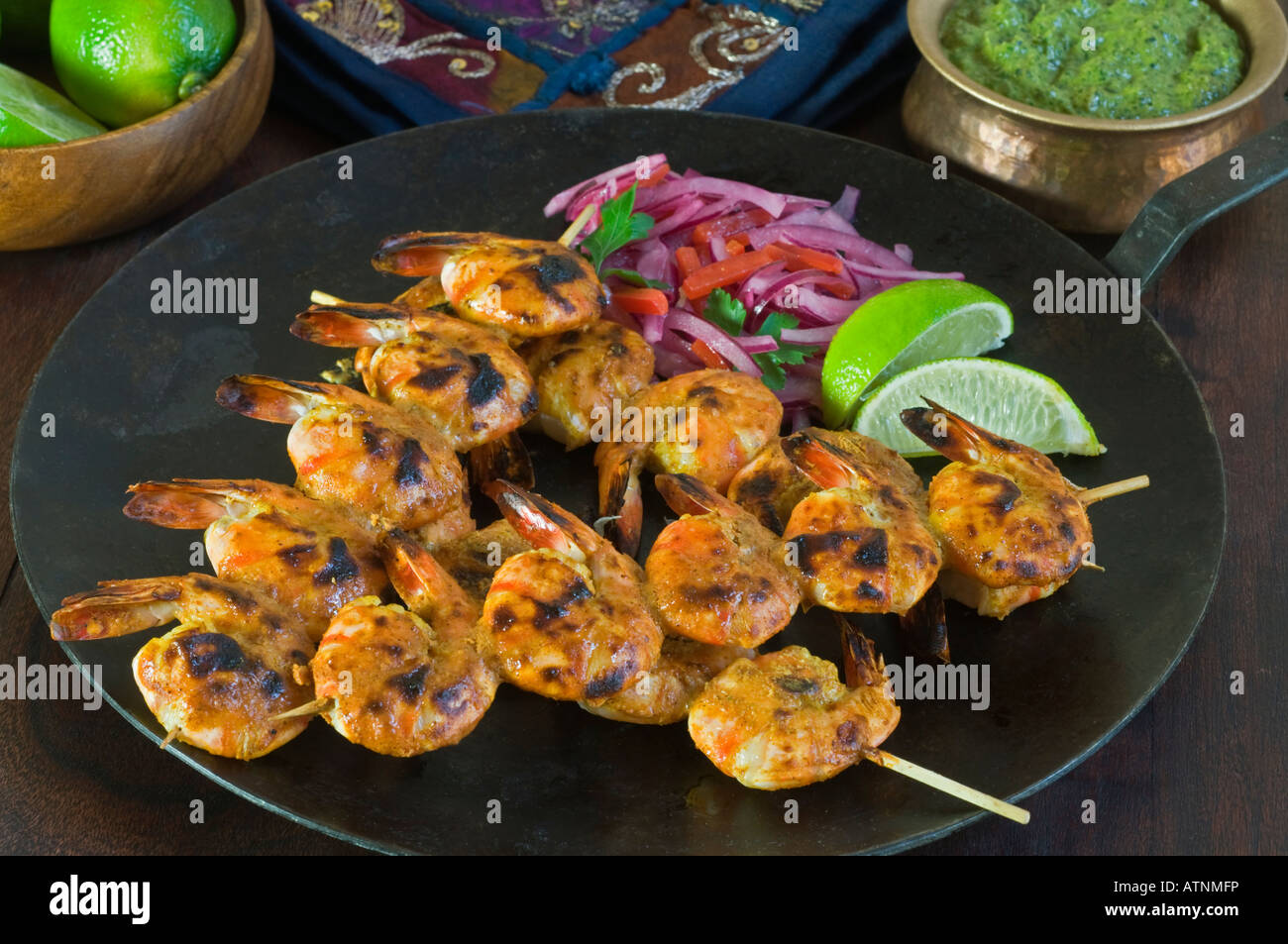 Malabar gambas asadas comida India Foto de stock