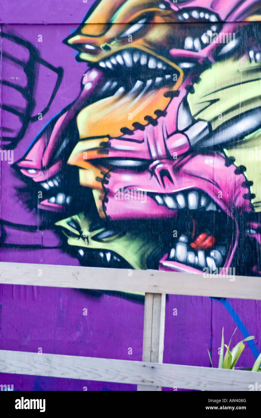 Exposición pública de arte urbano Graffiti Foto de stock