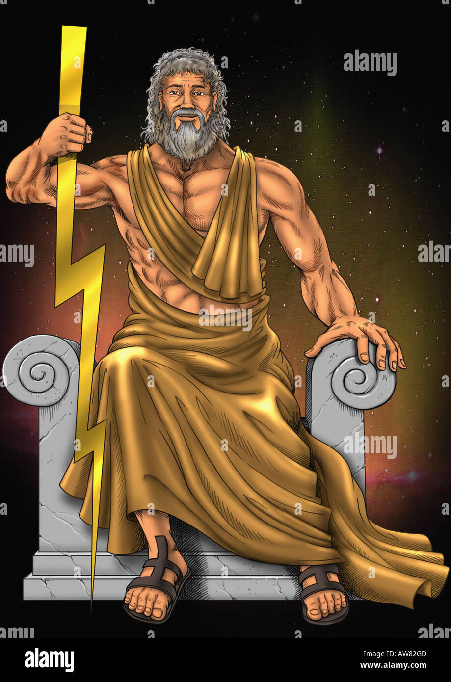 Zeus con su pararrayos Foto de stock