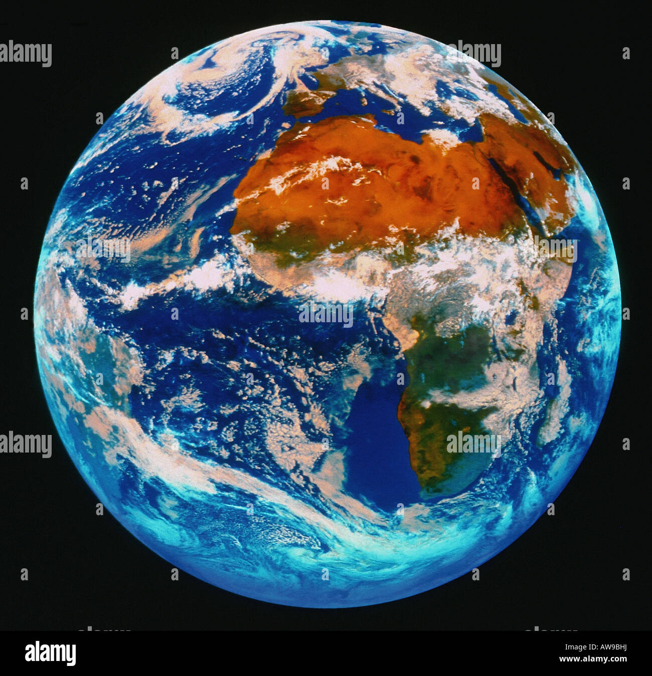 Fotografía por satélite de la Tierra desde el espacio Foto de stock