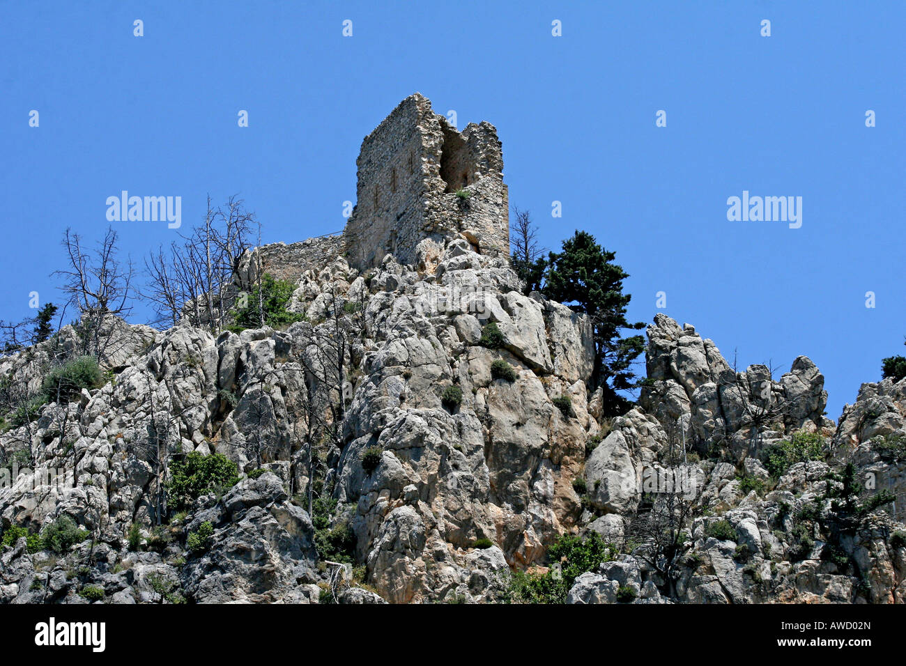 Castillo de los cruzados de San Hilarión, Kyrenia, Norte de Chipre, Chipre Foto de stock