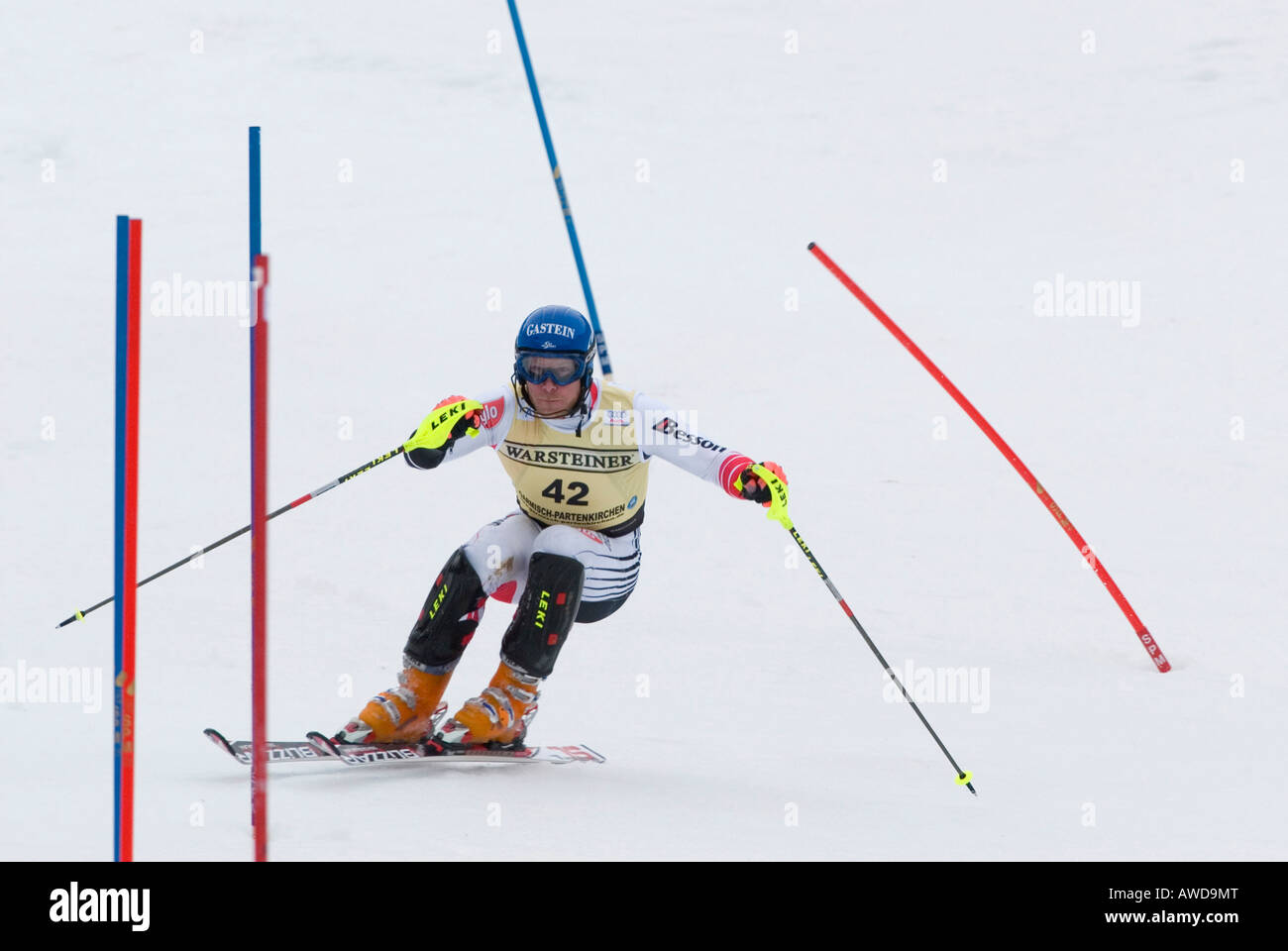 Kurt Engl, Austria, FIS Worldcup esquí slalom hombres, Kandahar, raza, Garmisch-Partenkirchen, Baviera, Alemania Foto de stock
