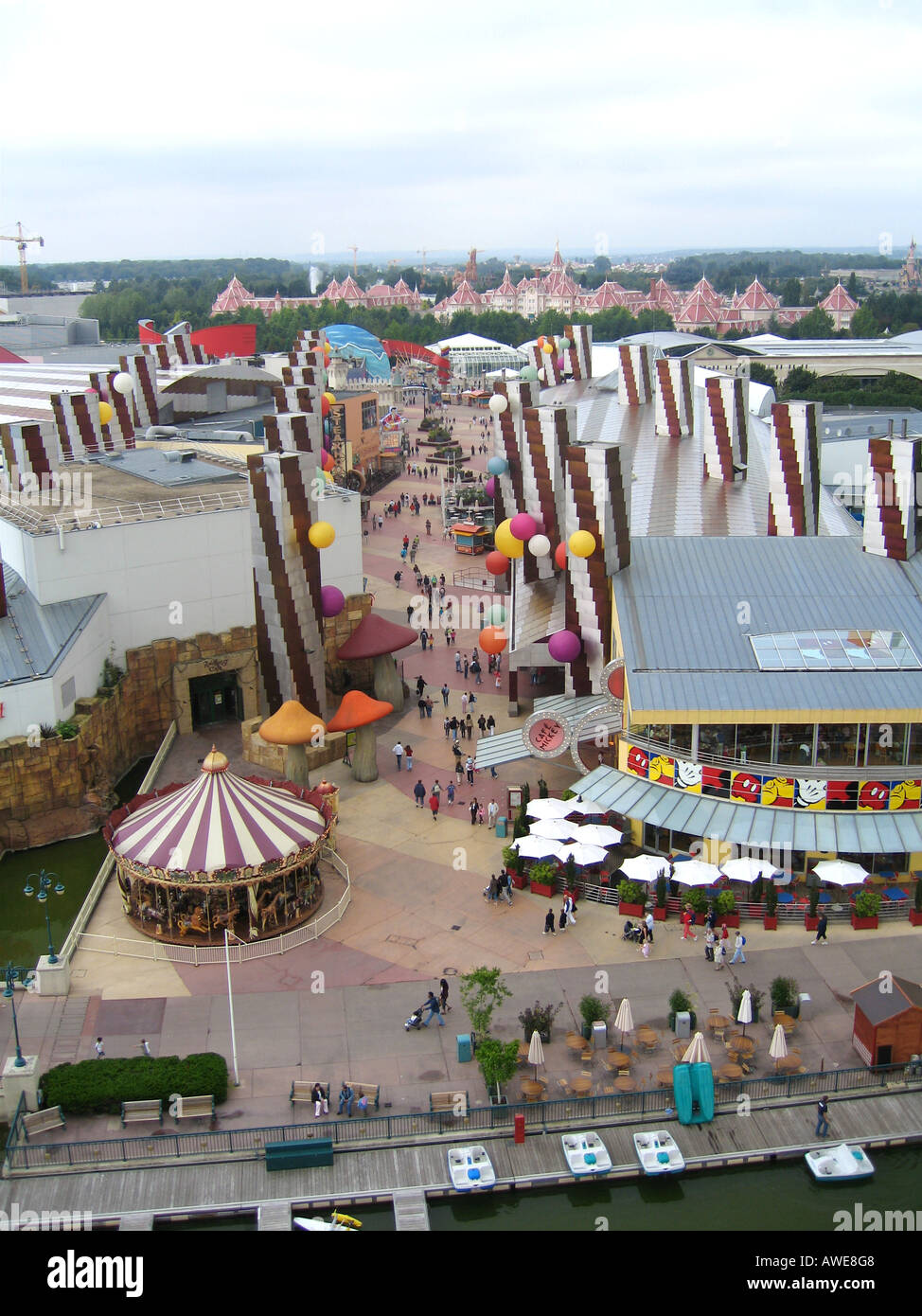 Vista aérea de Euro Disney Paris Foto de stock