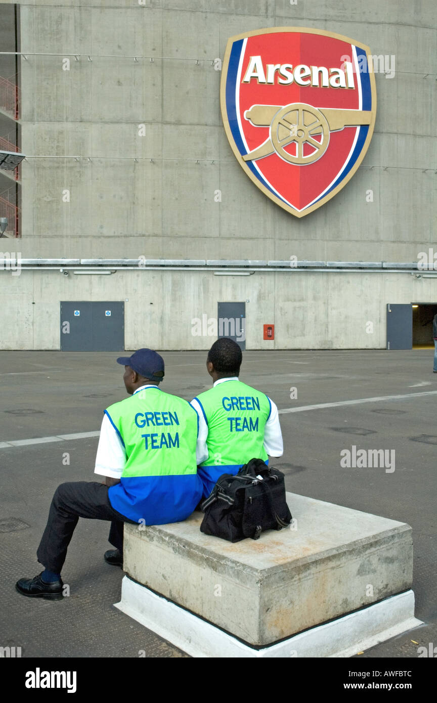 Equipo verde del estadio del Arsenal Holloway, Londres, Gran Bretaña. Foto de stock
