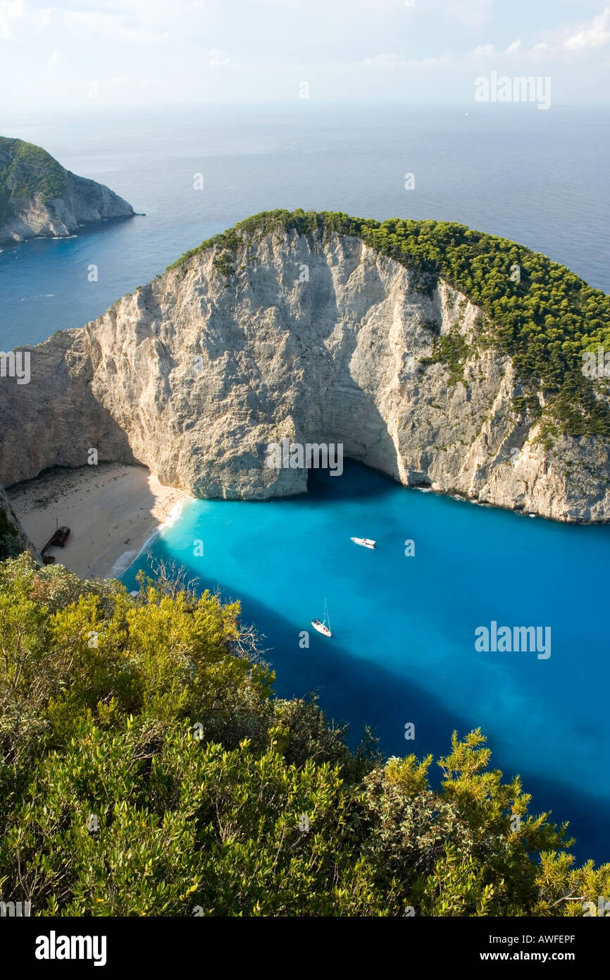 Shipwreck Cove, Zakynthos, Grecia Foto de stock