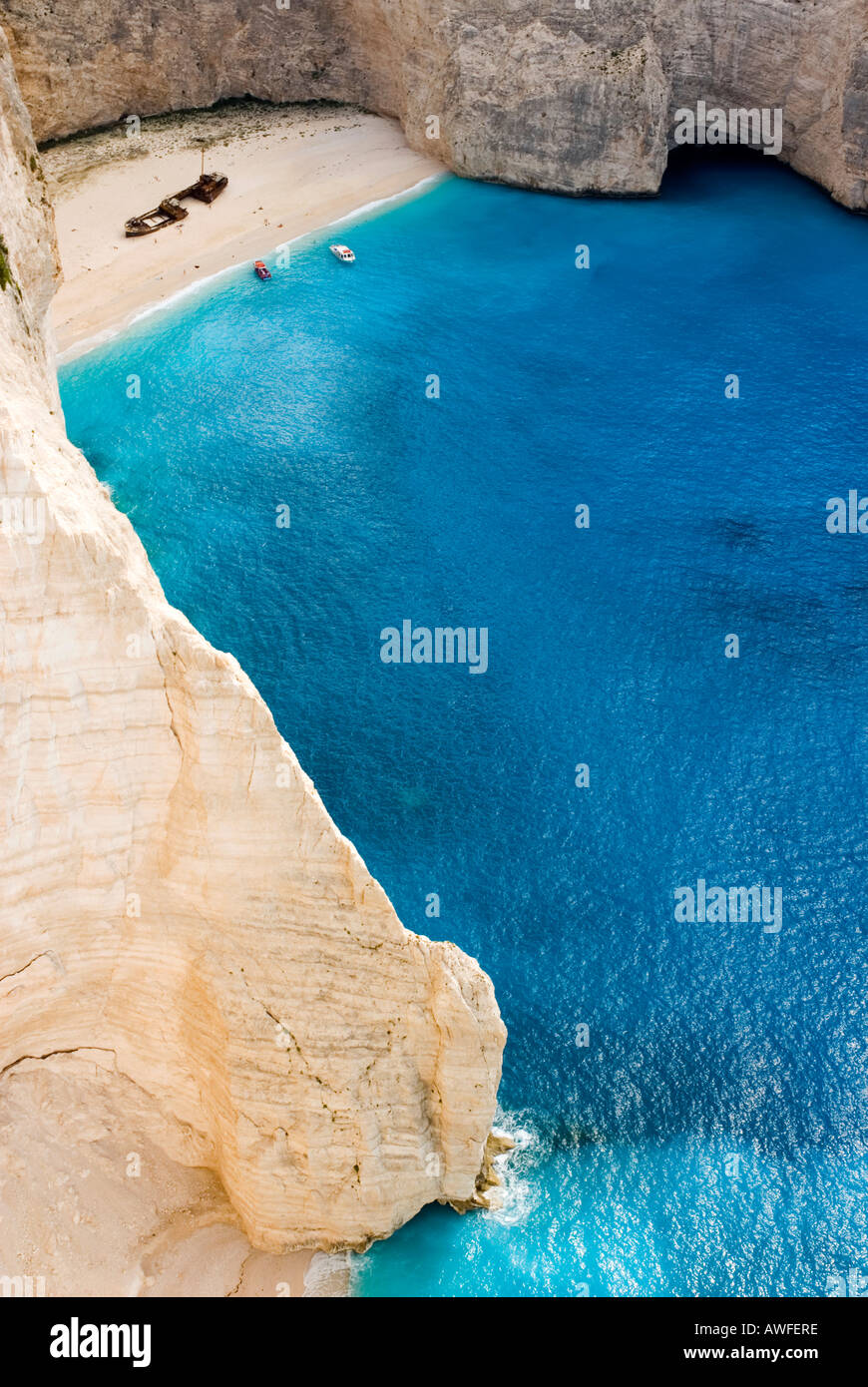 Shipwreck Cove, Zakynthos, Grecia Foto de stock