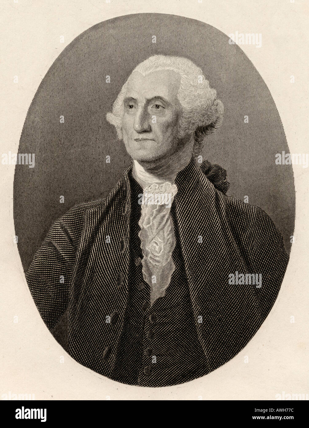 George Washington, 1732 - 1799. Dirigente político norteamericano, general militar, estadista y padre de la patria. Primer Presidente de los Estados Unidos. Foto de stock
