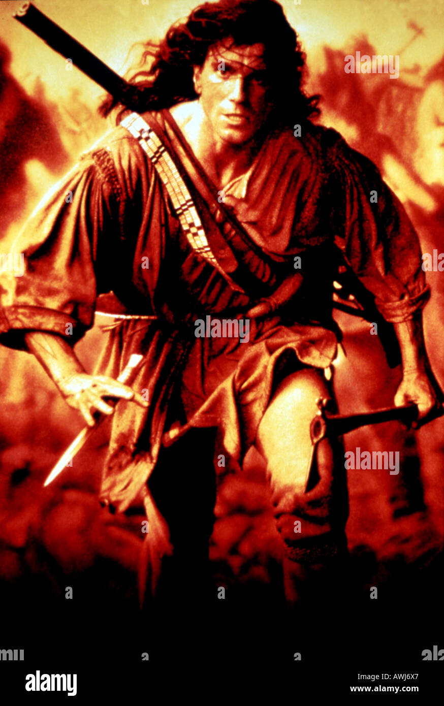 Último de los mohicanos 1992 Warner película con Daniel DayLewis Fotografía de stock Alamy