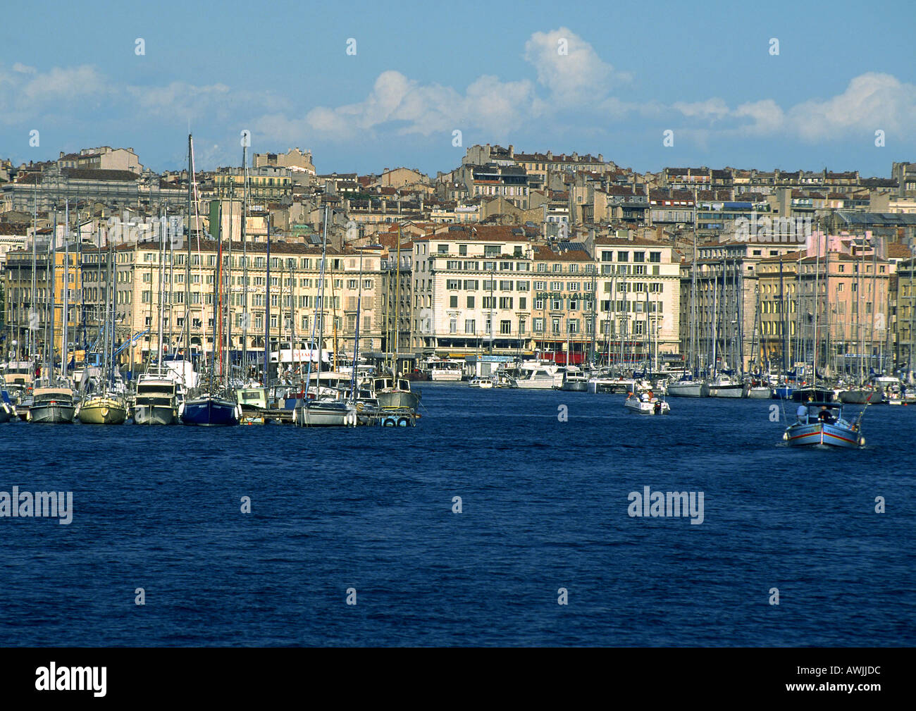 Francia, Marsella, Vieux-Port / Puerto Viejo Foto de stock