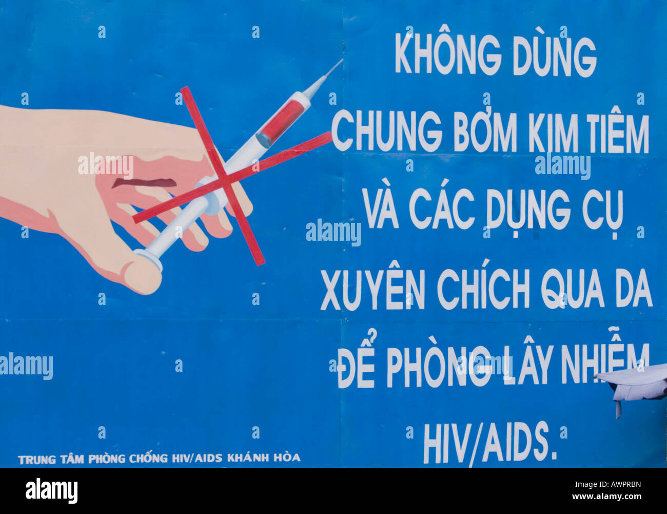 Póster de información sobre el sida, VIH, Vietnam, Asien Foto de stock