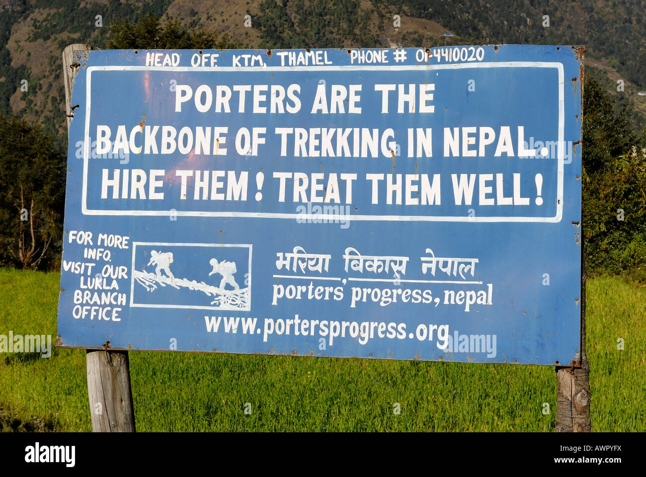 Proyecto de Ayuda de porteadores Sherpa, Khumbu Himal, Nepal Foto de stock