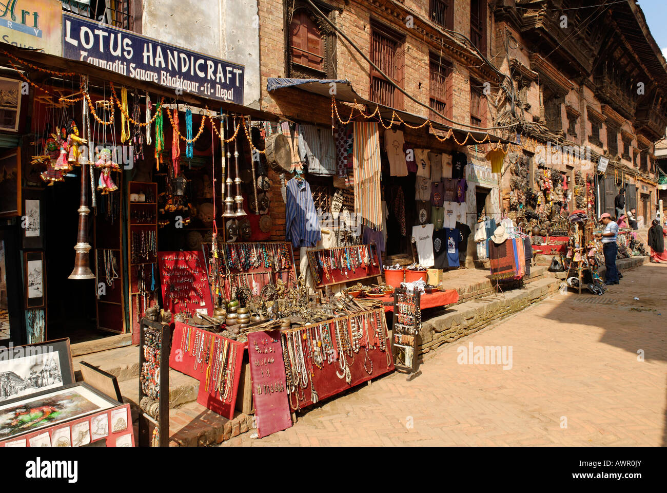 Paisaje urbano en el casco antiguo de la ciudad de Bhaktapur, Katmandú, Nepal Foto de stock