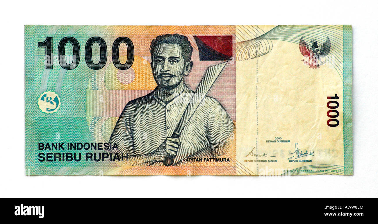 Indonesia 1000 Rupias Bank note Foto de stock