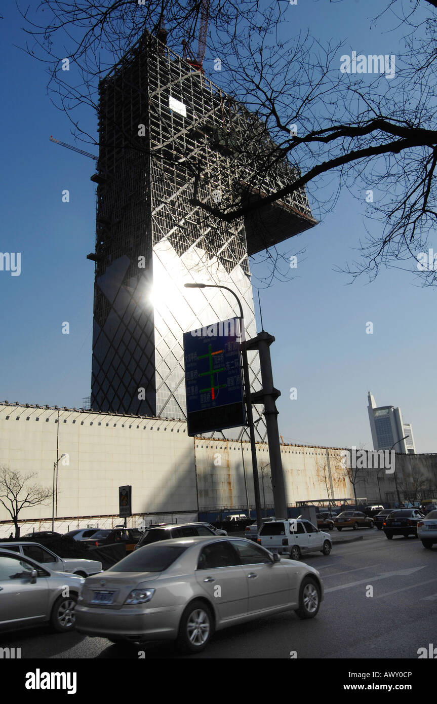El edificio en construcción de CCTV en Pekín del Distrito Central de Negocios (CBD), Chaoyang Foto de stock