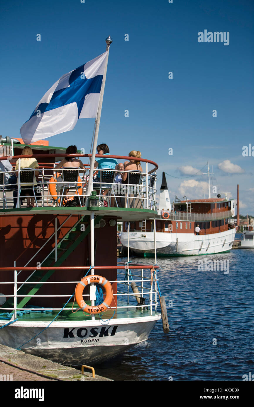 Barco de vapor, Kuopio, Eastern Lakeland, Finlandia Foto de stock