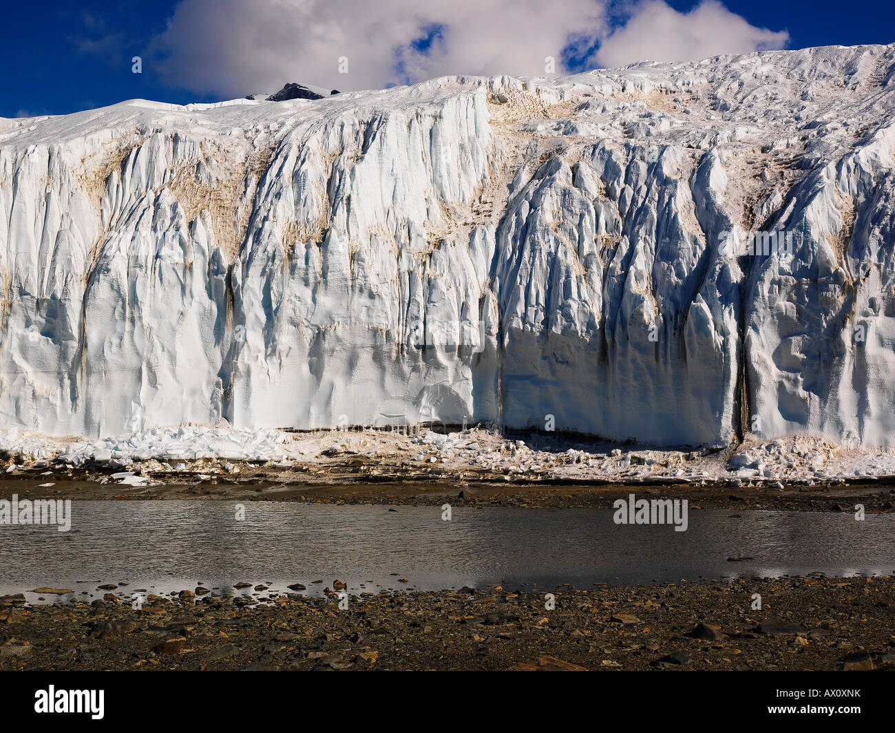 El Glaciar Canadá Valle Taylor, de los valles secos de McMurdo, en la Antártida Foto de stock