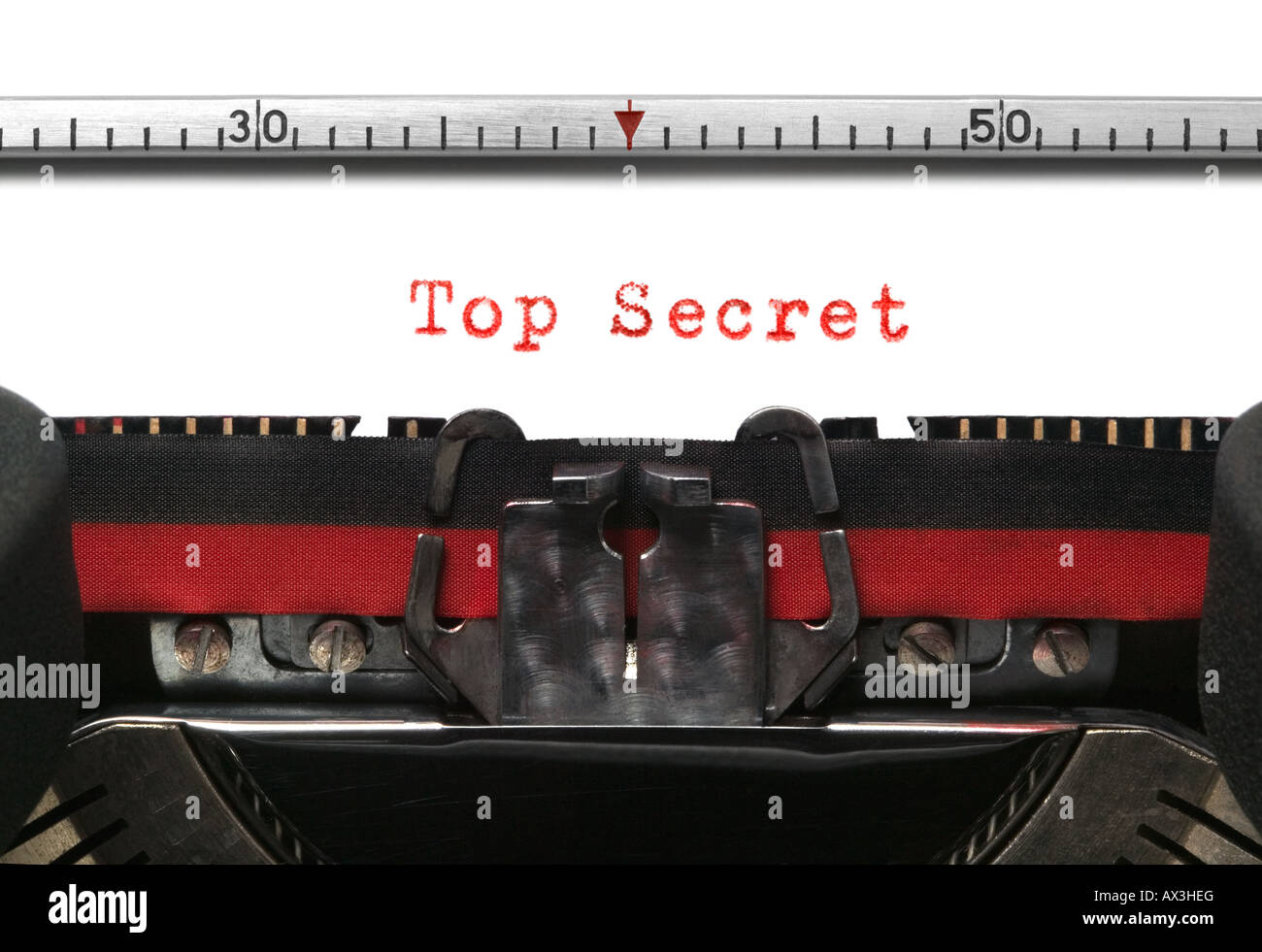 Top Secret en una vieja máquina en una auténtica máquina Foto de stock