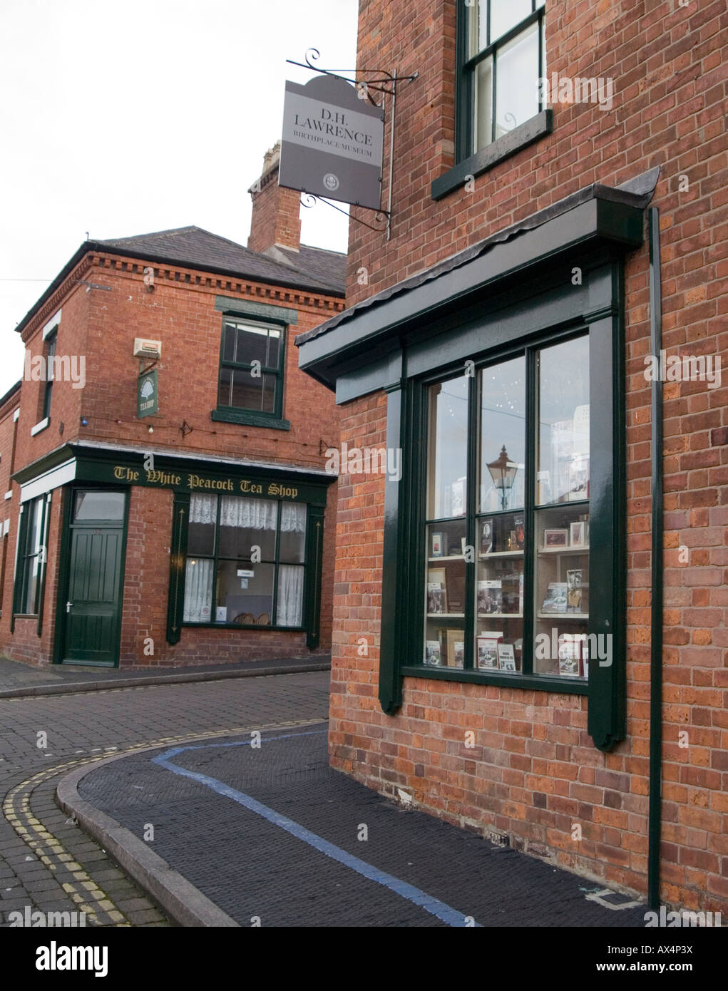 Fuera del Museo Casa Natal de DH Lawrence en Eastwood, Nottingham East Midlands UK Foto de stock