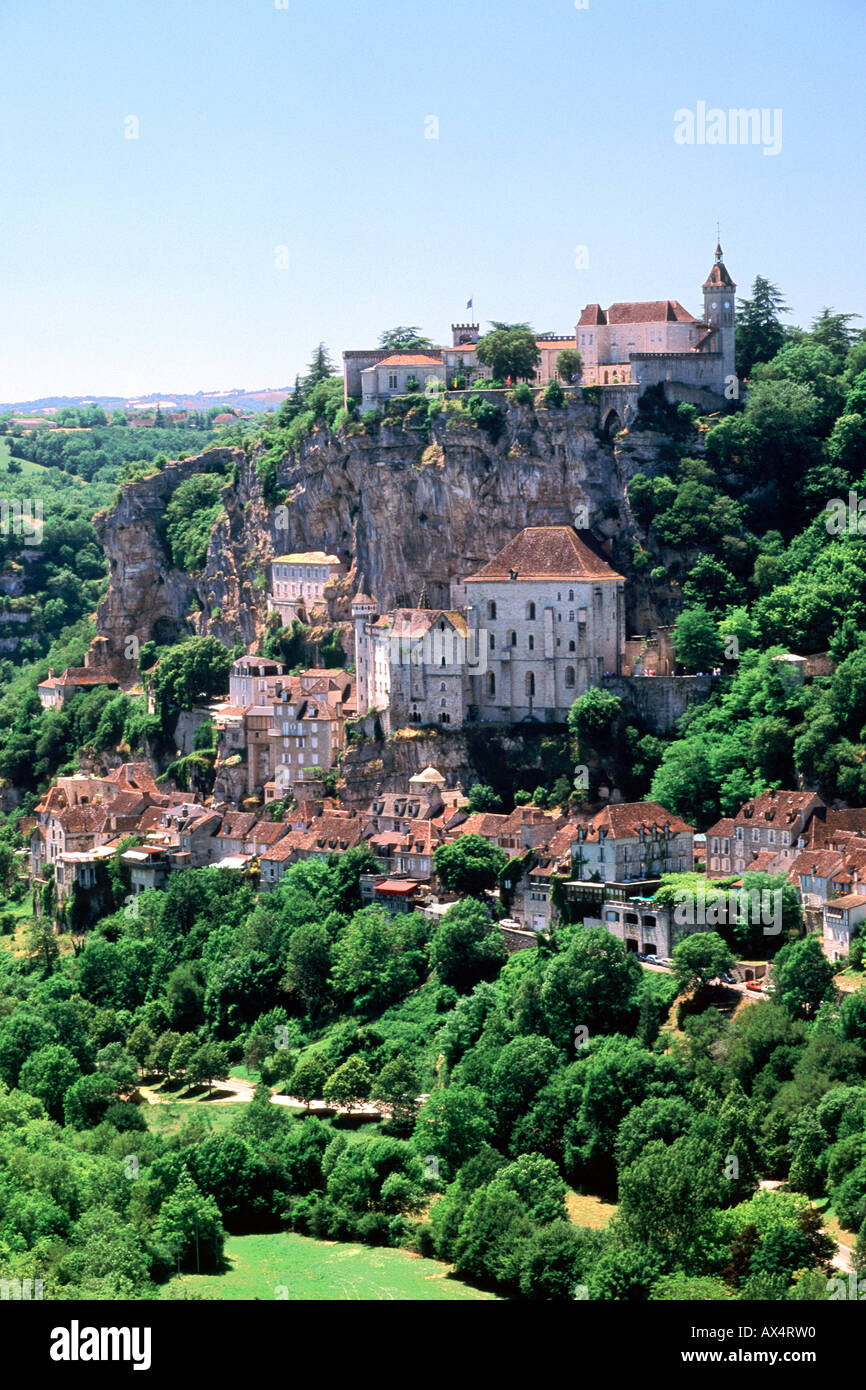 Rocamadour Dordogne-Perigord aldea en la región de Francia. Foto de stock