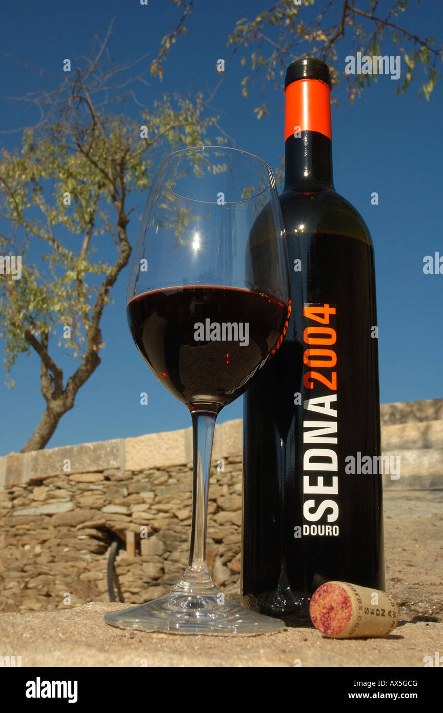 Sedna vino tinto, Pinhao, la Región del Douro, Portugal, Europa del Norte Foto de stock