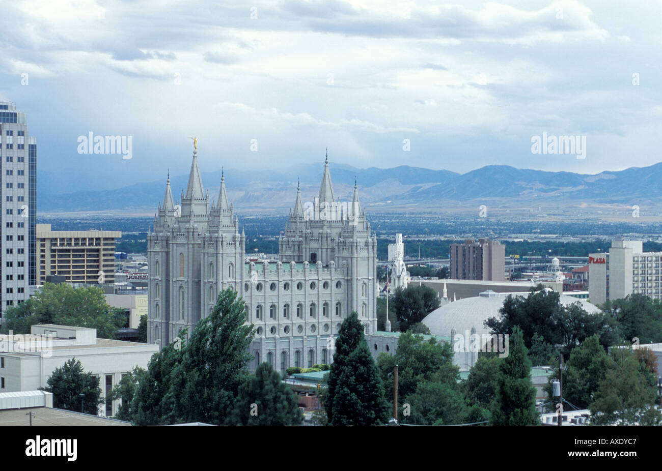 El Templo Mormón en el centro de Salt Lake City Foto de stock