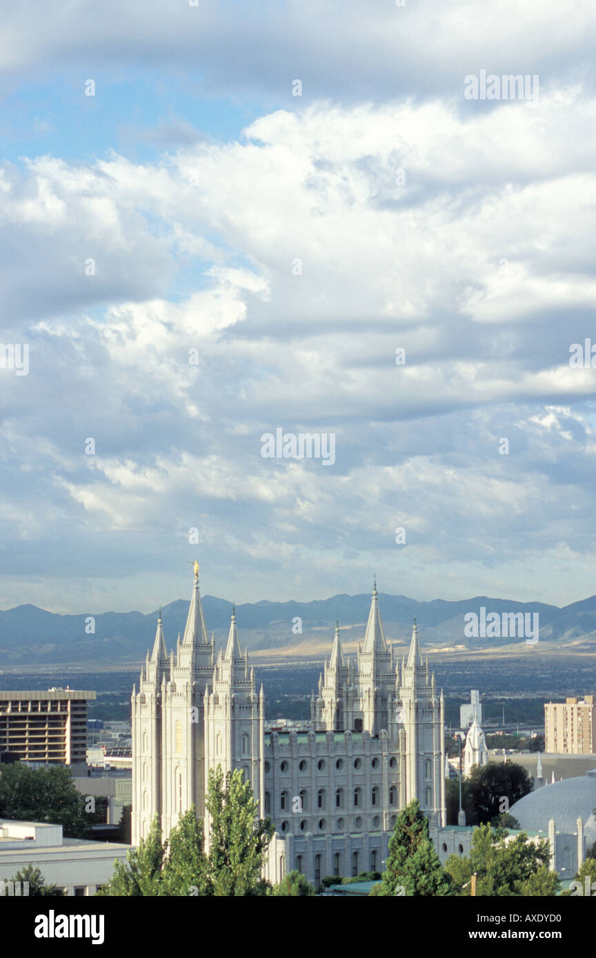 El Templo Mormón en el centro de Salt Lake City Foto de stock