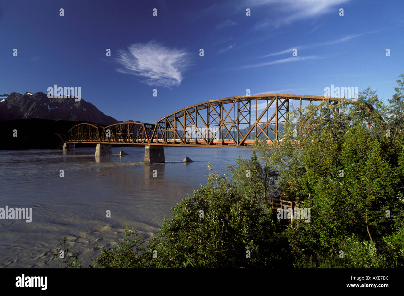 Million Dollar Bridge Alaska Copper River Foto de stock