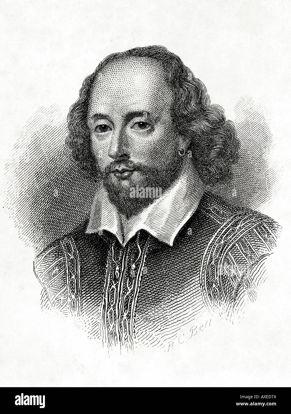 Aguafuerte victoriana de William Shakespeare SÓLO PARA USO EDITORIAL Foto de stock