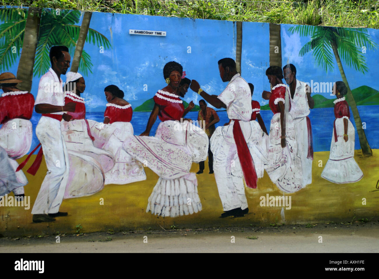Islas Vírgenes Británicas Tortola mural en la carretera Foto de stock