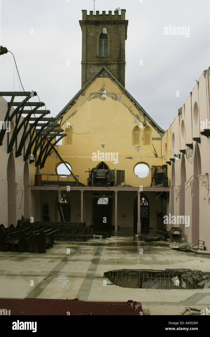 Granada St.George's, RC Catedral los daños del huracán Foto de stock