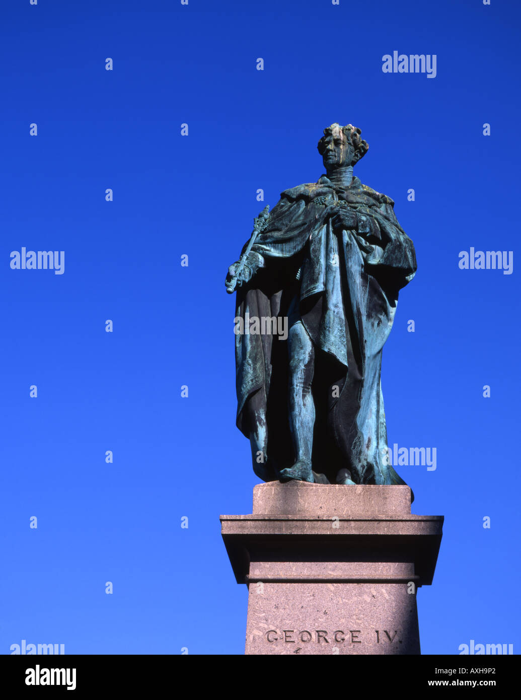 Estatua del rey George IV en Edimburgo, Escocia Foto de stock