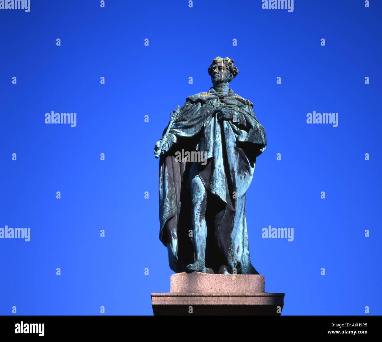 Estatua del rey George IV en Edimburgo, Escocia Foto de stock