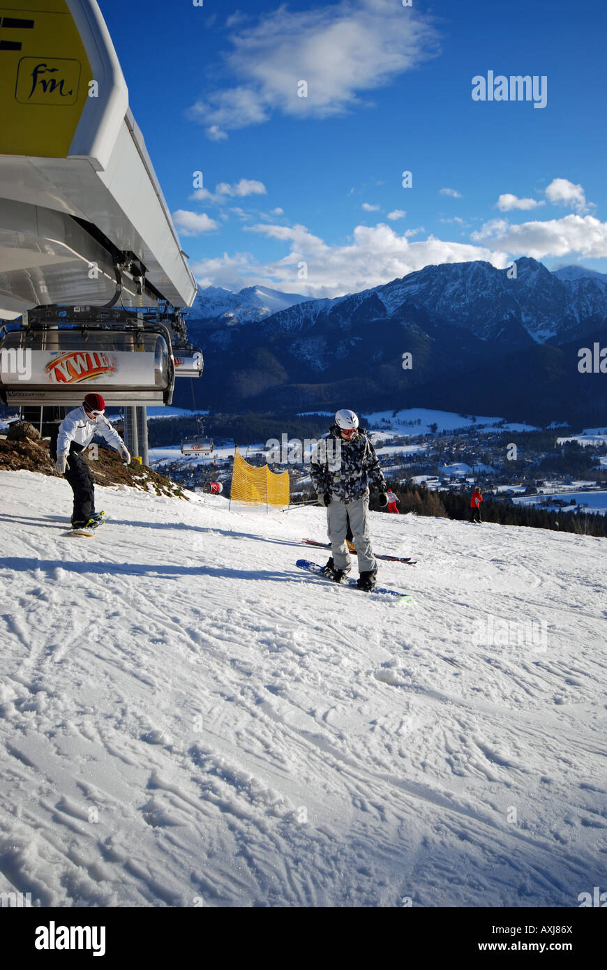 Snowboard. Zakopane, Polonia. Foto de stock