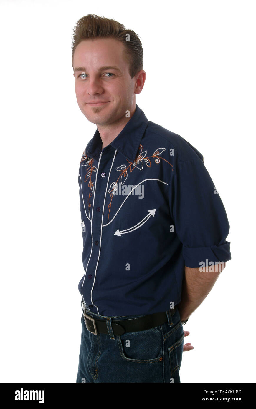 Rockabilly hombre vestido con una camisa Vintage occidentales Fotografía de  stock - Alamy