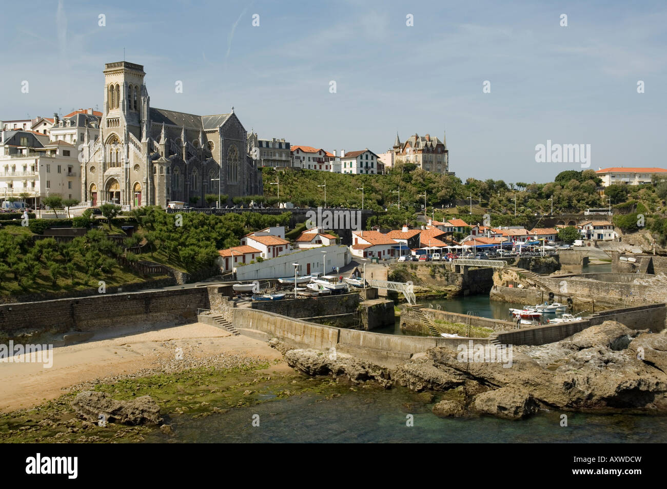 Puerto pesquero, Biarritz, País Vasco, Pirineos Atlánticos, Aquitania, Francia, Europa Foto de stock