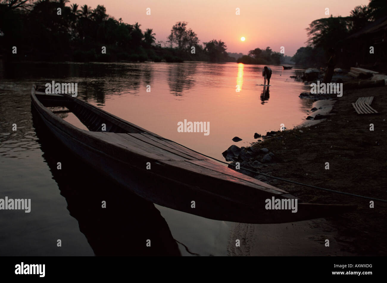 Y 4.000 islas del río Mekong, en Laos, en Indochina, en el sudeste de Asia, Asia Foto de stock