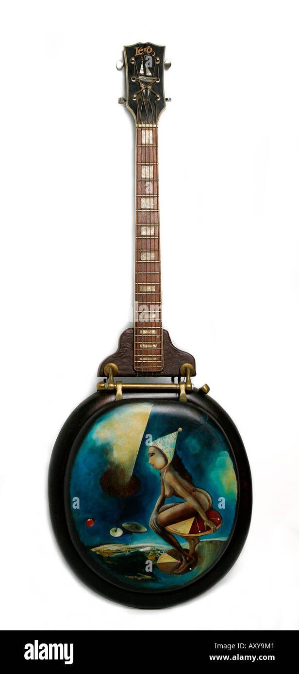 Asiento de inodoro decoradas souvenir guitarra instrumento musical  Fotografía de stock - Alamy