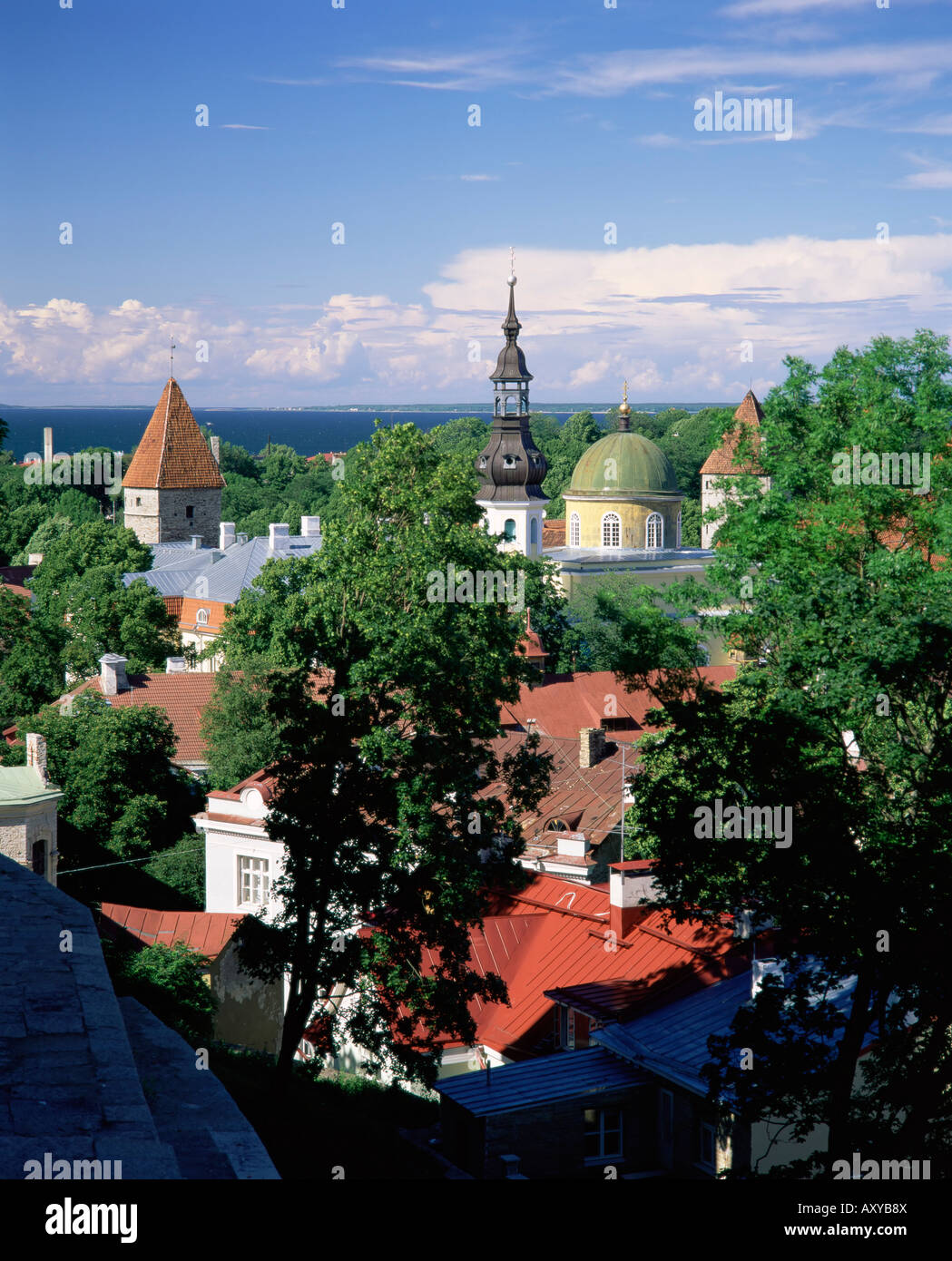 Vista de la ciudad de Toompea, Tallinn, Estonia, los Países Bálticos, Europa Foto de stock