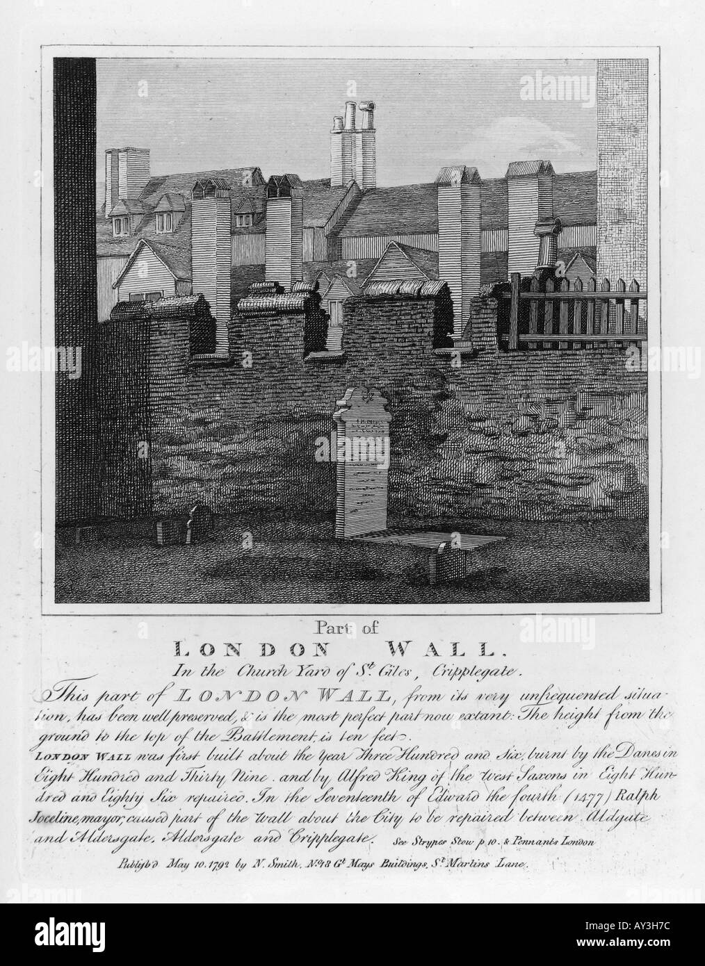 Muro de Londres 1792 Foto de stock