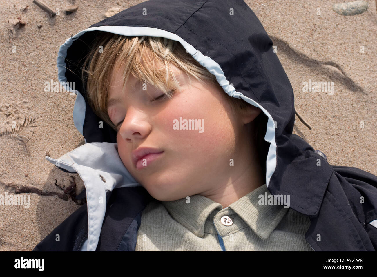 Niño rubio Foto de stock