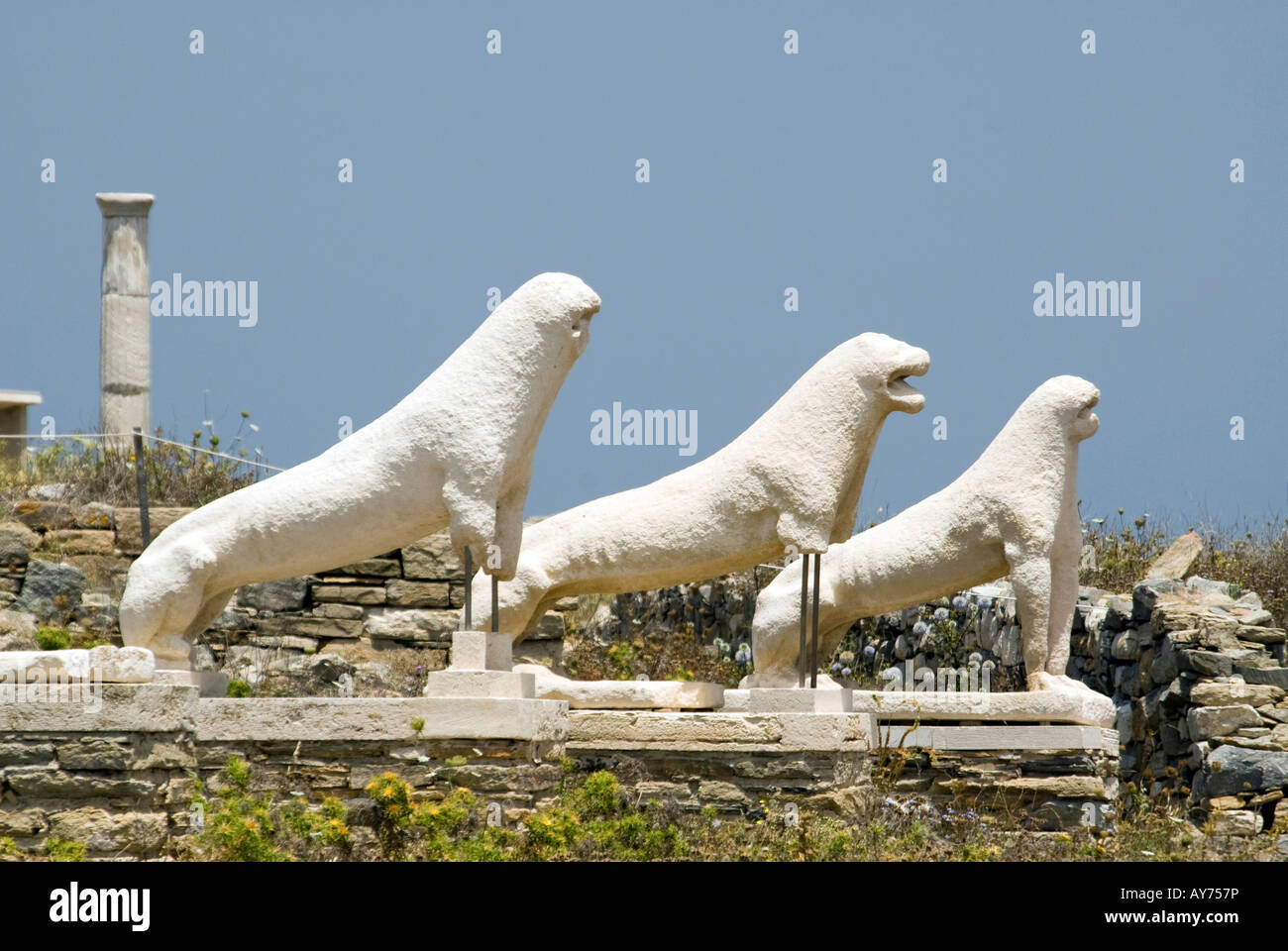 Los leones de la isla delos naxians Grecia Fotografía de stock - Alamy