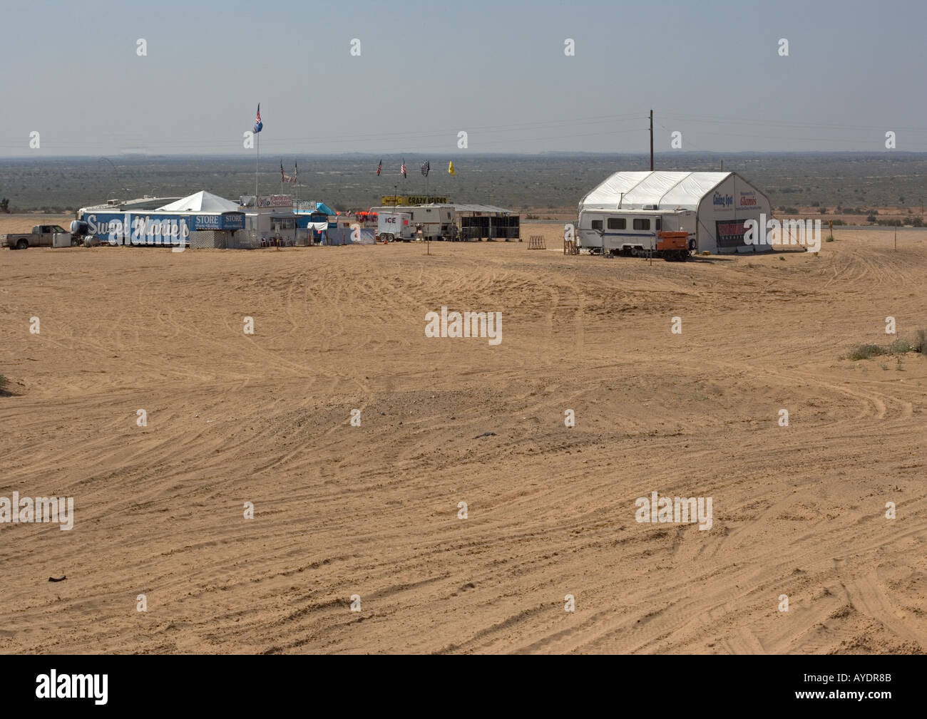 Algodones dunes, también conocido como Imperial de dunas de arena. Gran vehículo off-road área recreativa, ahora desprovisto de vegetación Foto de stock