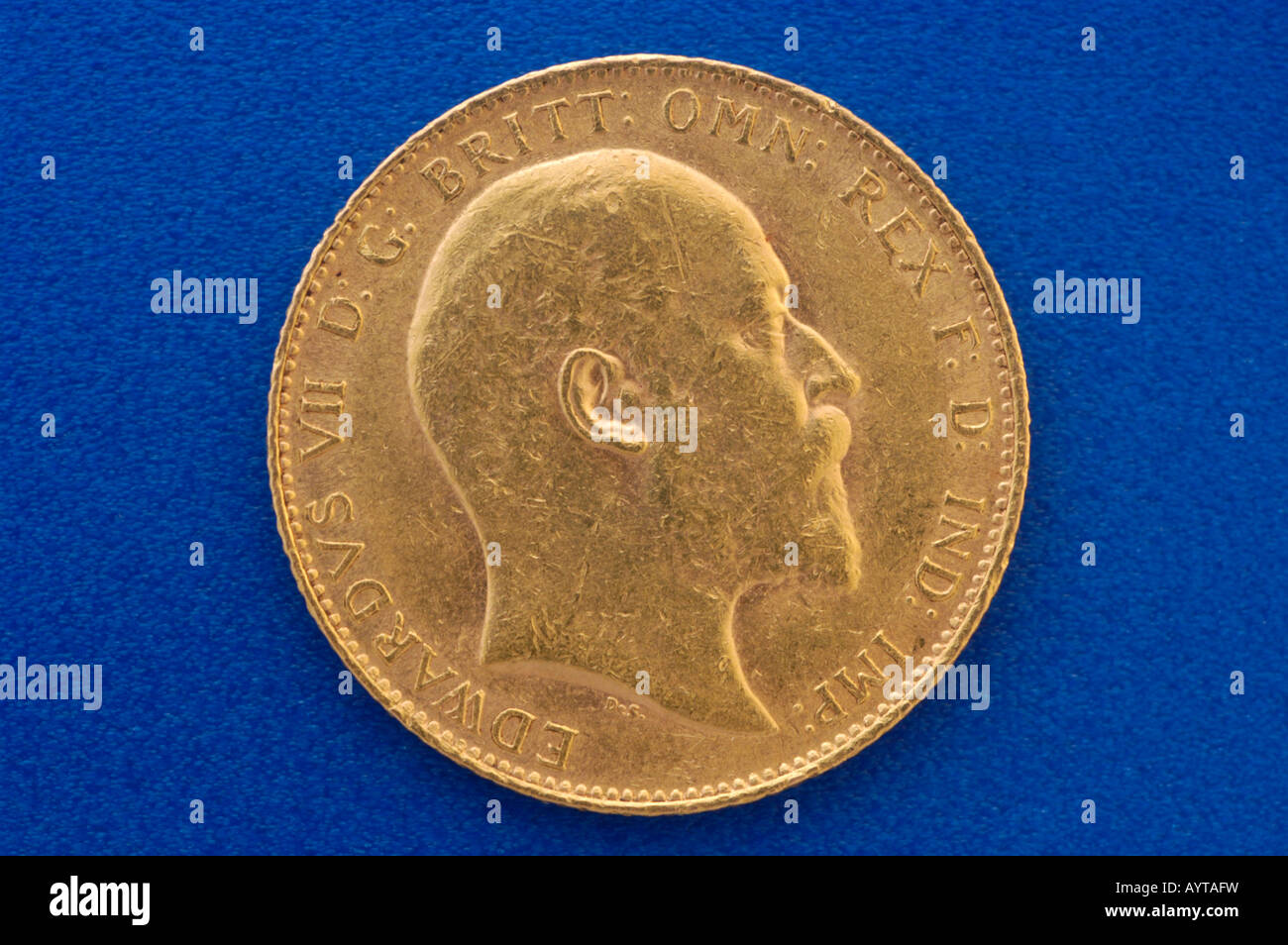 King Edward VII imperio británico desde 1906 moneda de oro del lado de cabeza Foto de stock