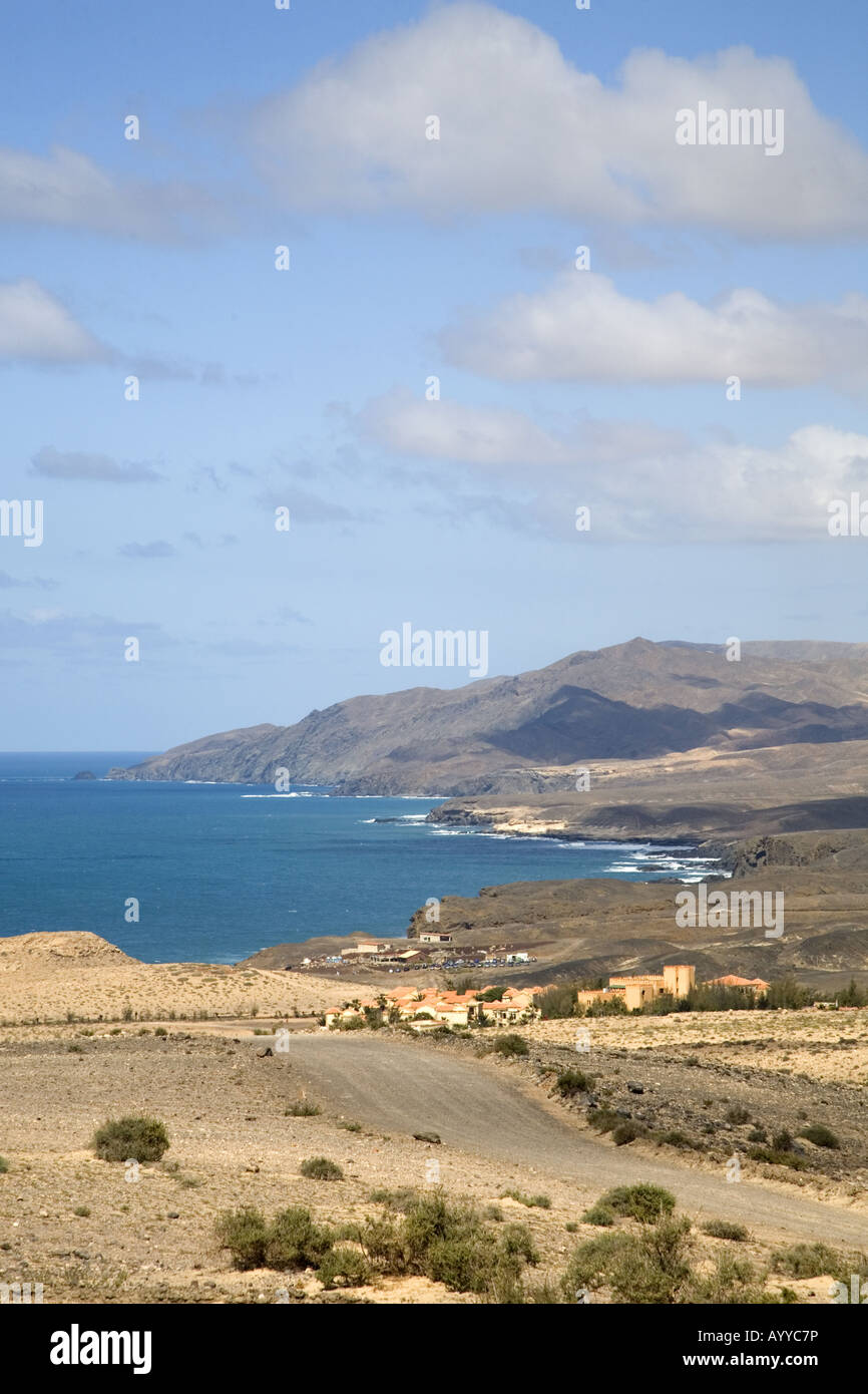 Paisaje cerca de El Cotillo en la costa occidental de la isla de Fuerteventura, Islas Canarias, España Foto de stock