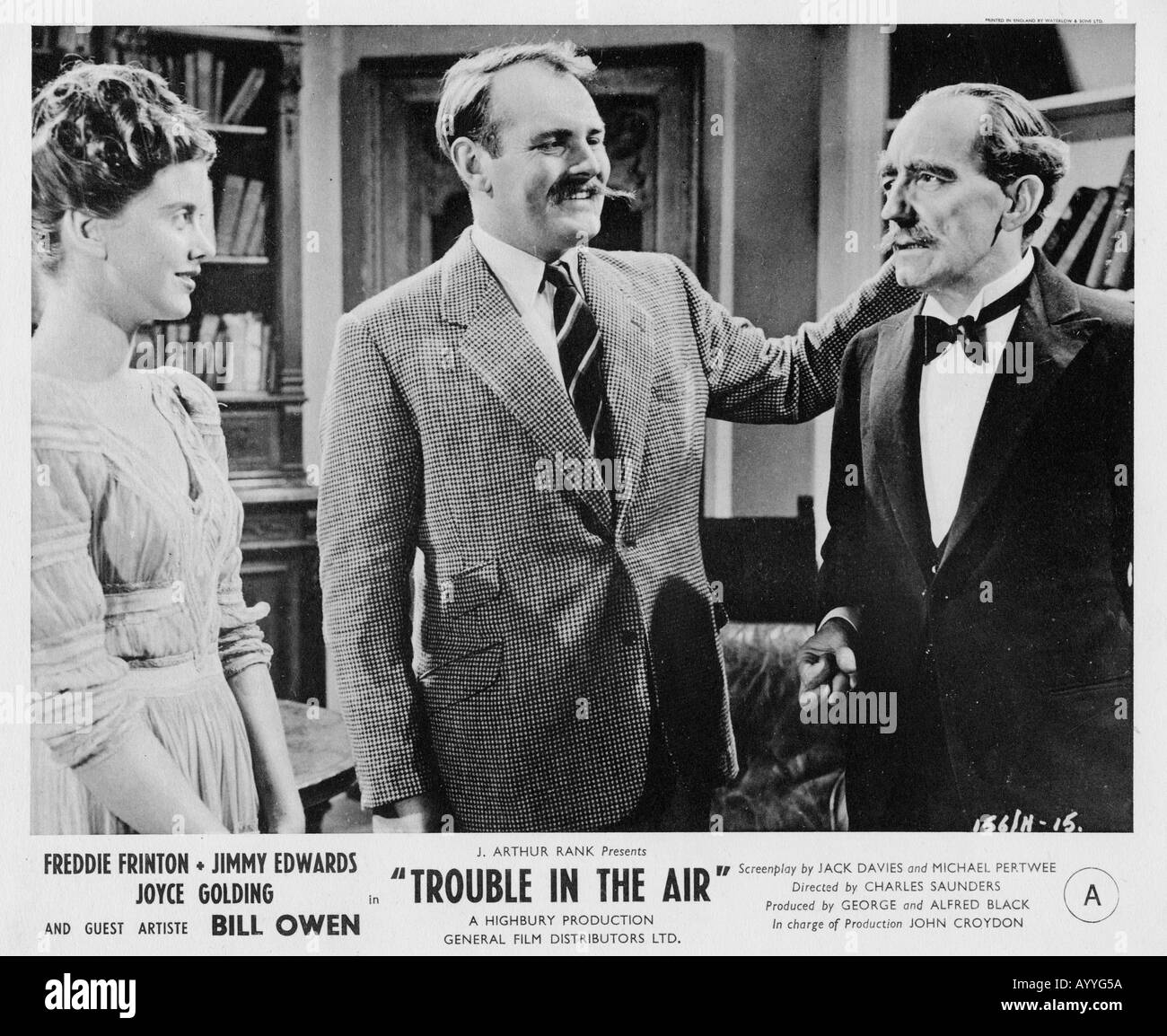 Problemas en el aire con la película de 1948 de izquierda a derecha: Joyce Golding, Jimmy Edwards, Freddie Frinton Foto de stock