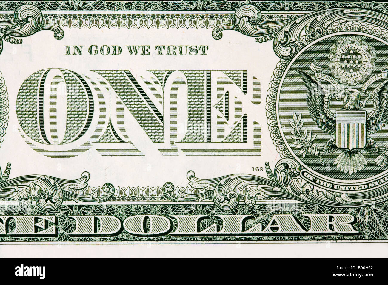 Detalle de un 1 dólar Bank note In God we trust Foto de stock
