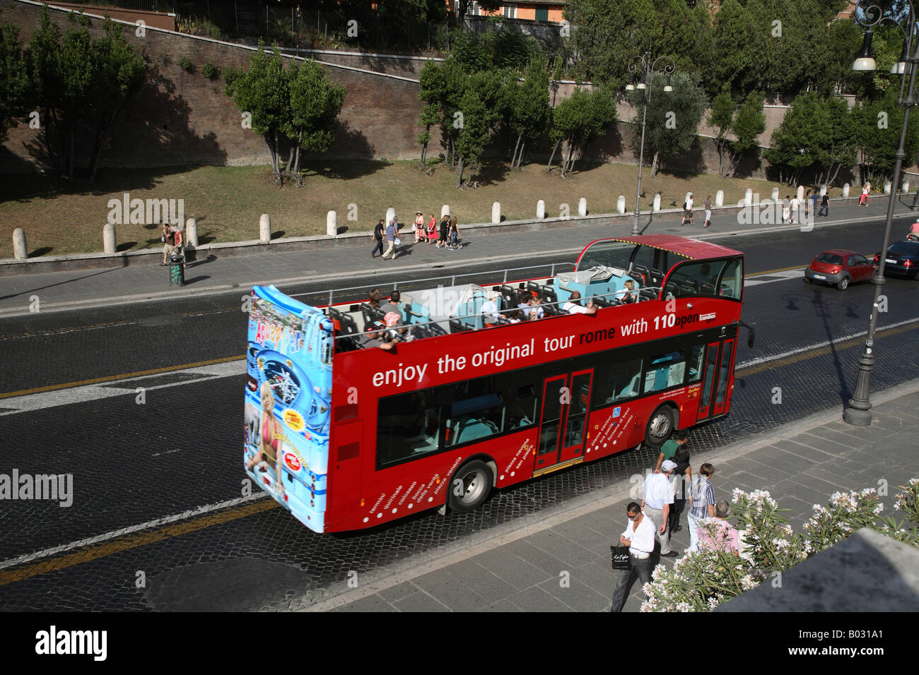 Italia, Lazio, Roma, Touirists Excursión en autobús Foto de stock