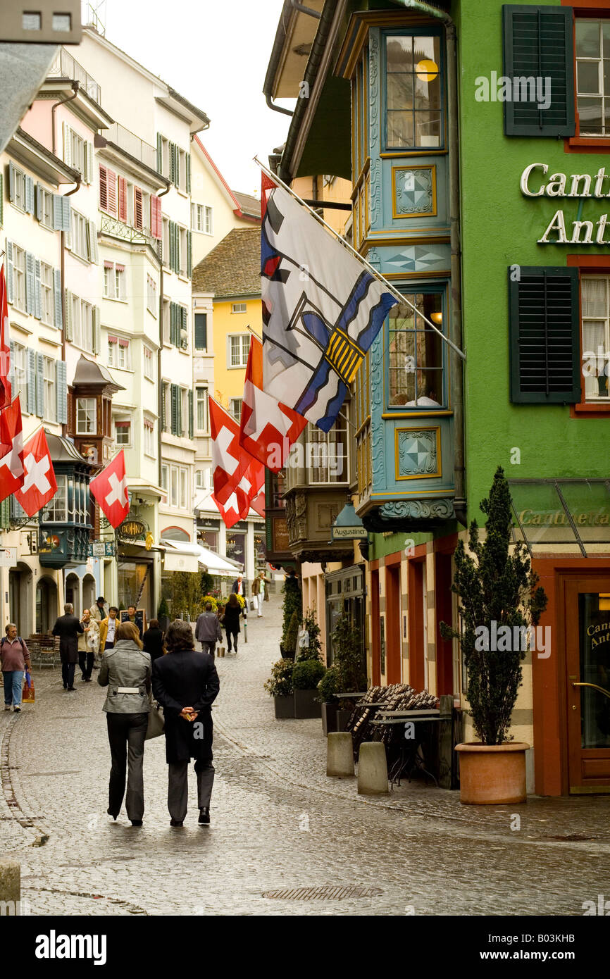 Streetscene en Zurich. Foto de stock