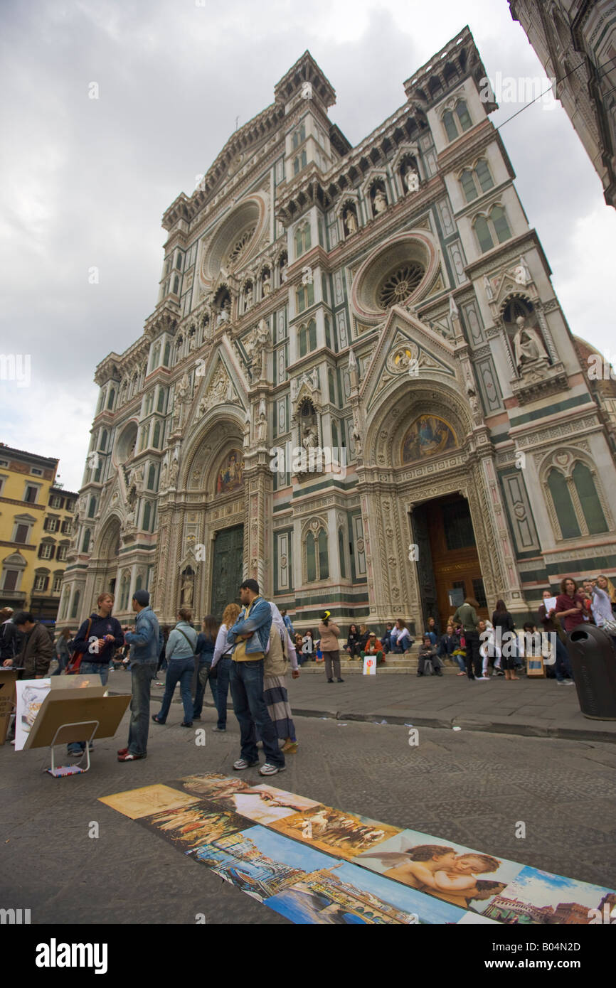 Florencia Duomo (catedral), Santa Maria del Fiore, Piazza di San Giovanni, la ciudad de Florencia, un sitio del Patrimonio Mundial de la UNESCO Foto de stock