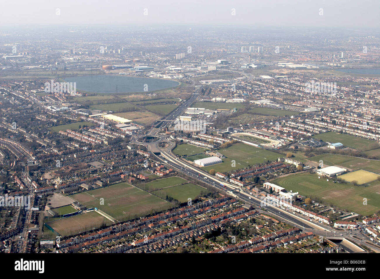 Vista aérea al noroeste de Crooked Billet406 Depósito Banbury el